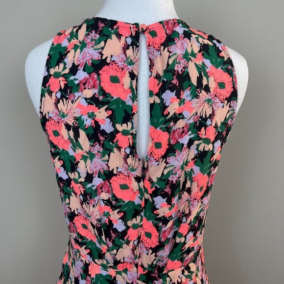 J Crew Mercantile Dress 2 Draped Waist Floral Multicolor A-Line Sleeveless - Picture 5 of 12